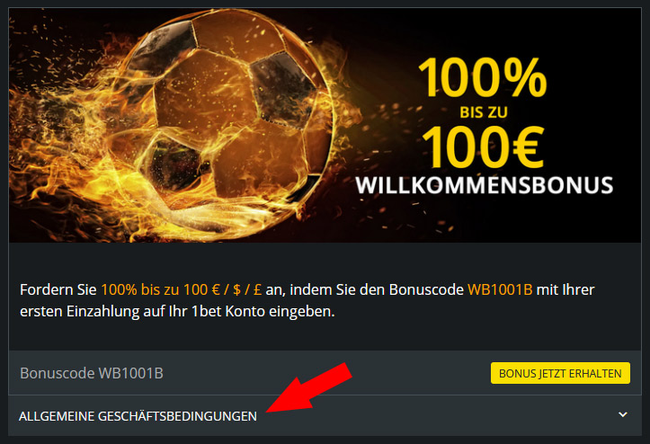 1Bet Bonus AGB
