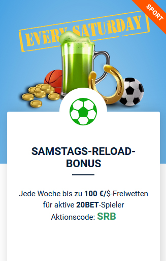 20Bet Reload-Bonus