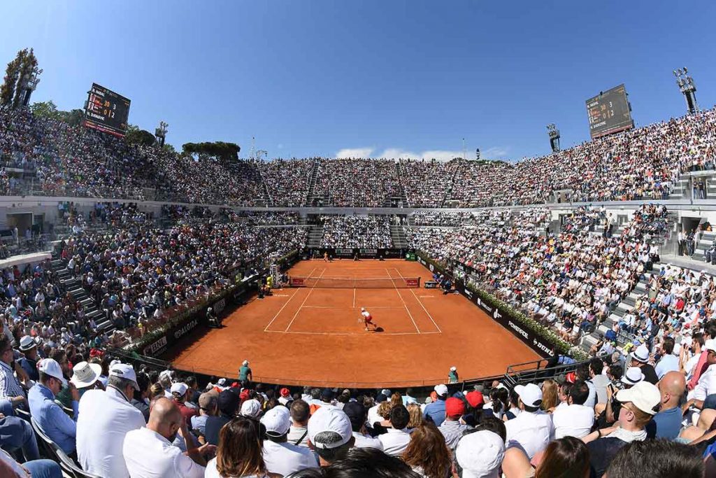 Das Foro Italico in Rom bietet heuer nasskalte Bedingungen.