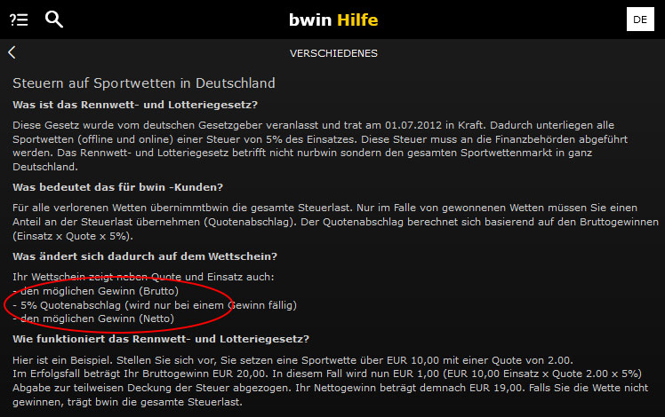 Bwin Wettsteuer