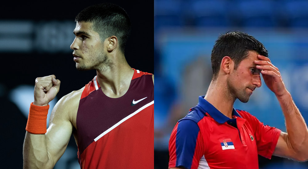 Carlos Alcaraz und Novak Djokovic