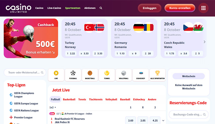 Casino Unlimited Sportwetten