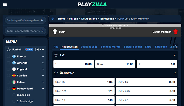 Playzilla Sportwetten Bundesliga