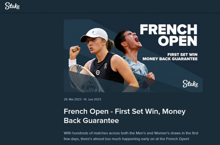 Stake French Open Promo 2023