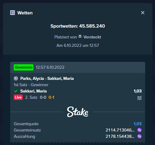 Stake High Roller Beispiel